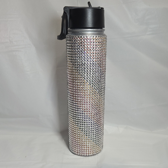 25oz Hand Placed Silver Rhinestone Water Bottle - Picture 4 of 7